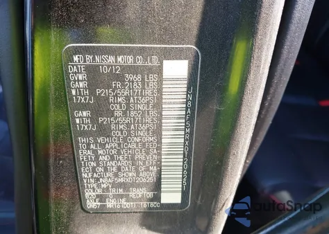 2013 Nissan Juke Sl z USA, uszkodzony, nr VIN JN8AF5MRXDT206251